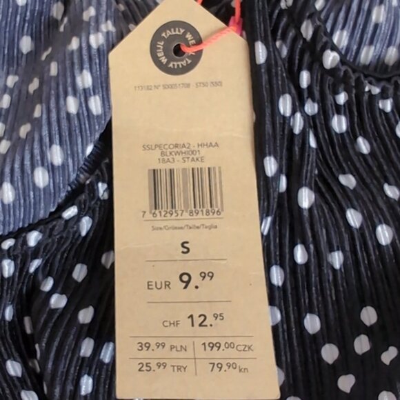 3/$20 Tally Reijl Relaxed Camisole Top Polka Dot Tank Womens Size Small Black - Picture 13 of 16